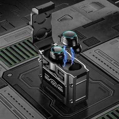 M25 Bluetooth 5.3 Wireless Earbuds – Hifi Sound, Led Battery Display, 40 Hours Backup, Noise Cancelling, Touch Control, Waterproof