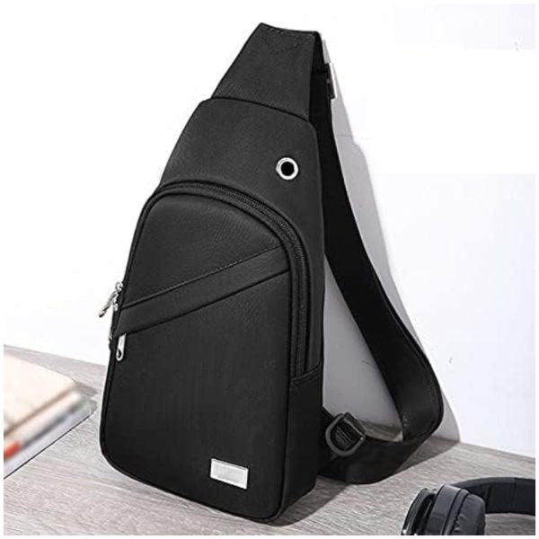 Minimalist Black Crossbody Sling Bag – Lightweight & Stylish Travel Chest Pack