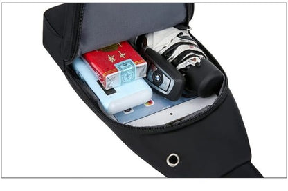 Minimalist Black Crossbody Sling Bag – Lightweight & Stylish Travel Chest Pack